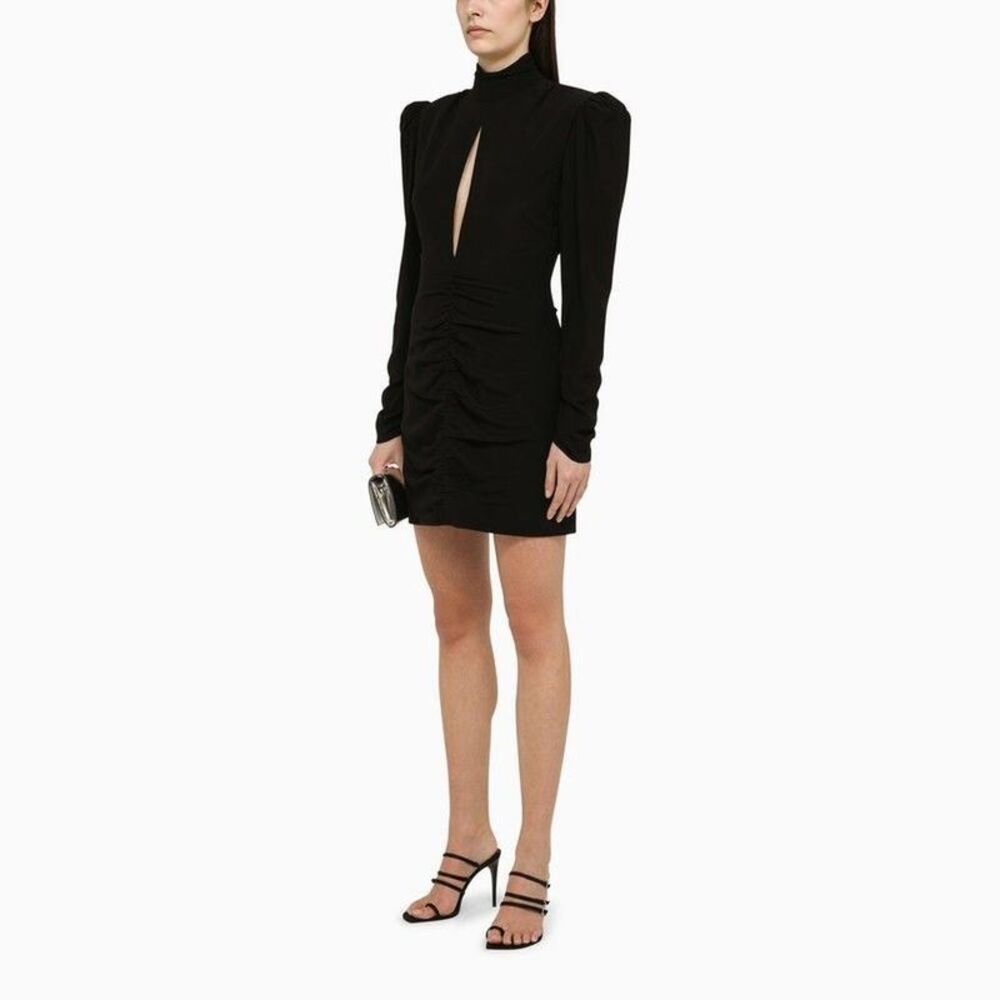 ALESSANDRA RICH Ruched Cut-Out Long Sleeve Dress Women BLACK Dresses